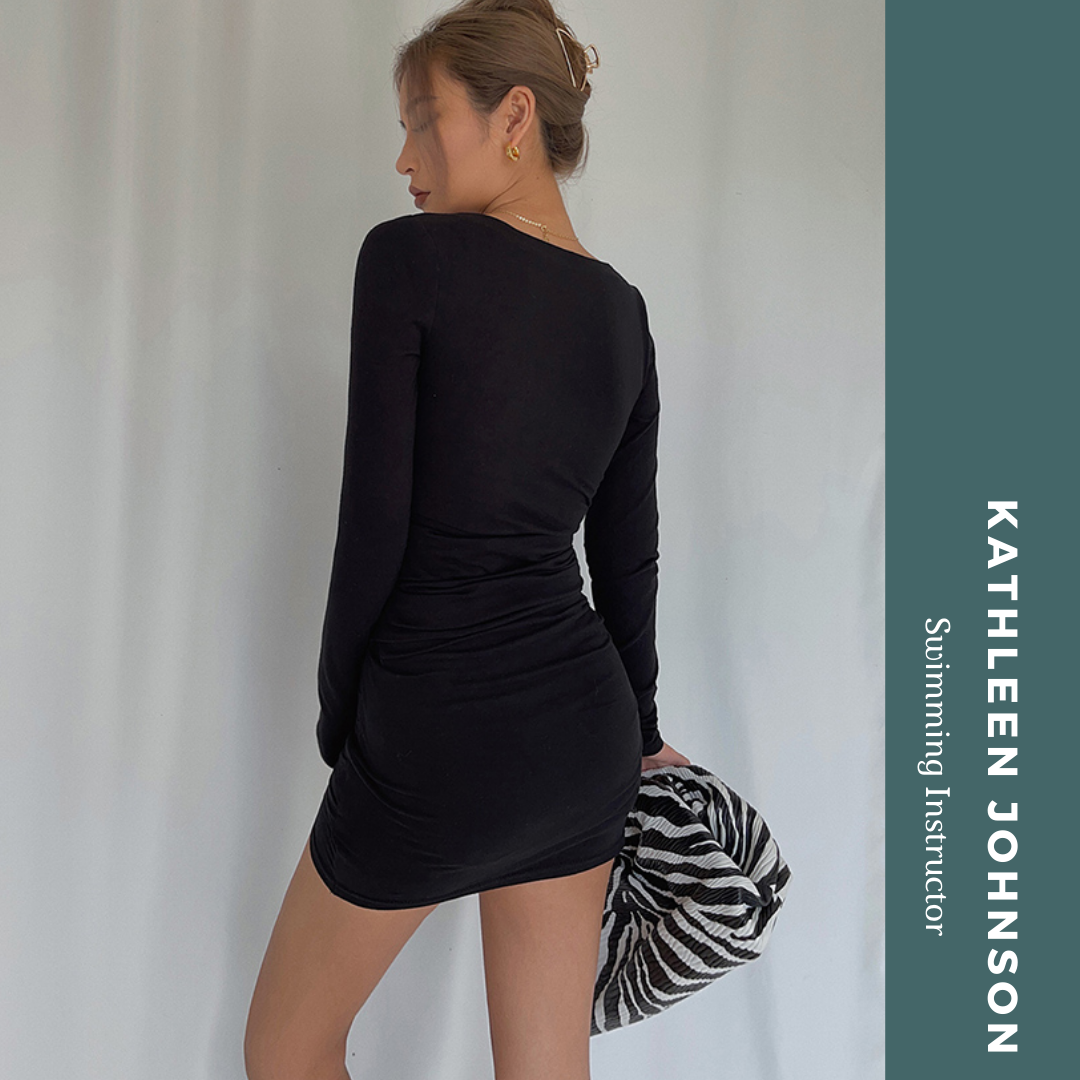 BODYCON DRESS皺褶設計具有結構化美感的連身裙